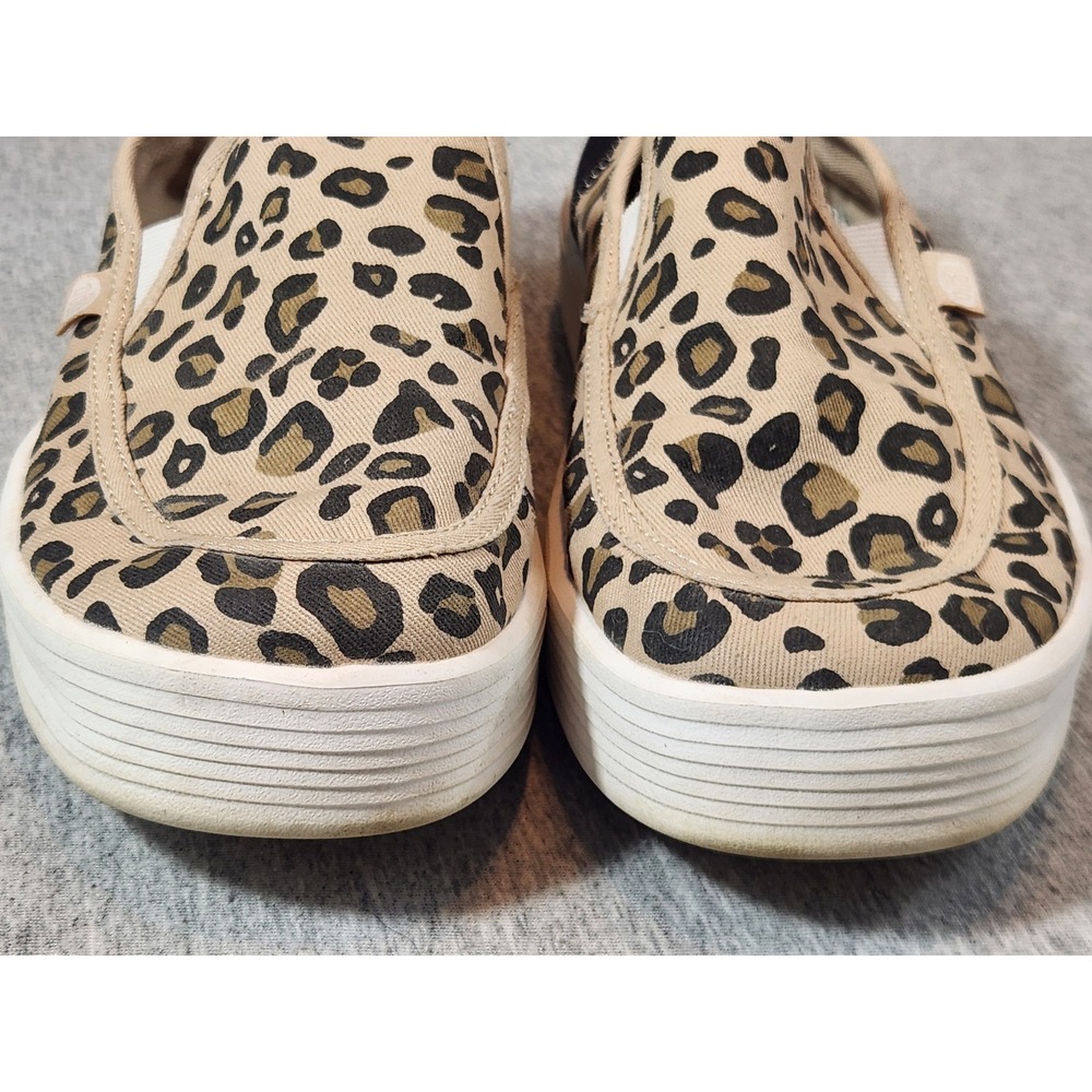 Hey Dude sunapee desert Slip On Shoes Women 9 Leopard Print Tan Black Loafer - Picture 4 of 10